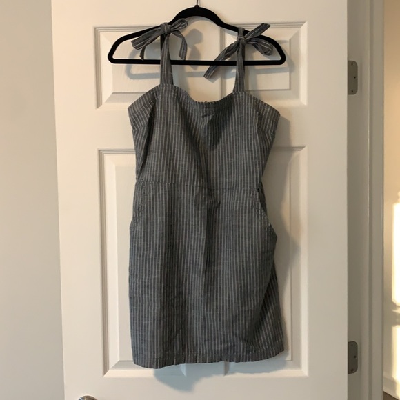 Express Chambray Pin Striped Dress - Picture 2 of 8